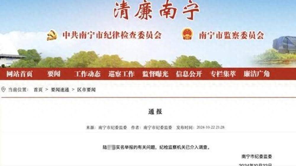 广西南宁市清秀区区长曾鹏欣被实名举报，其代表资格已被终止